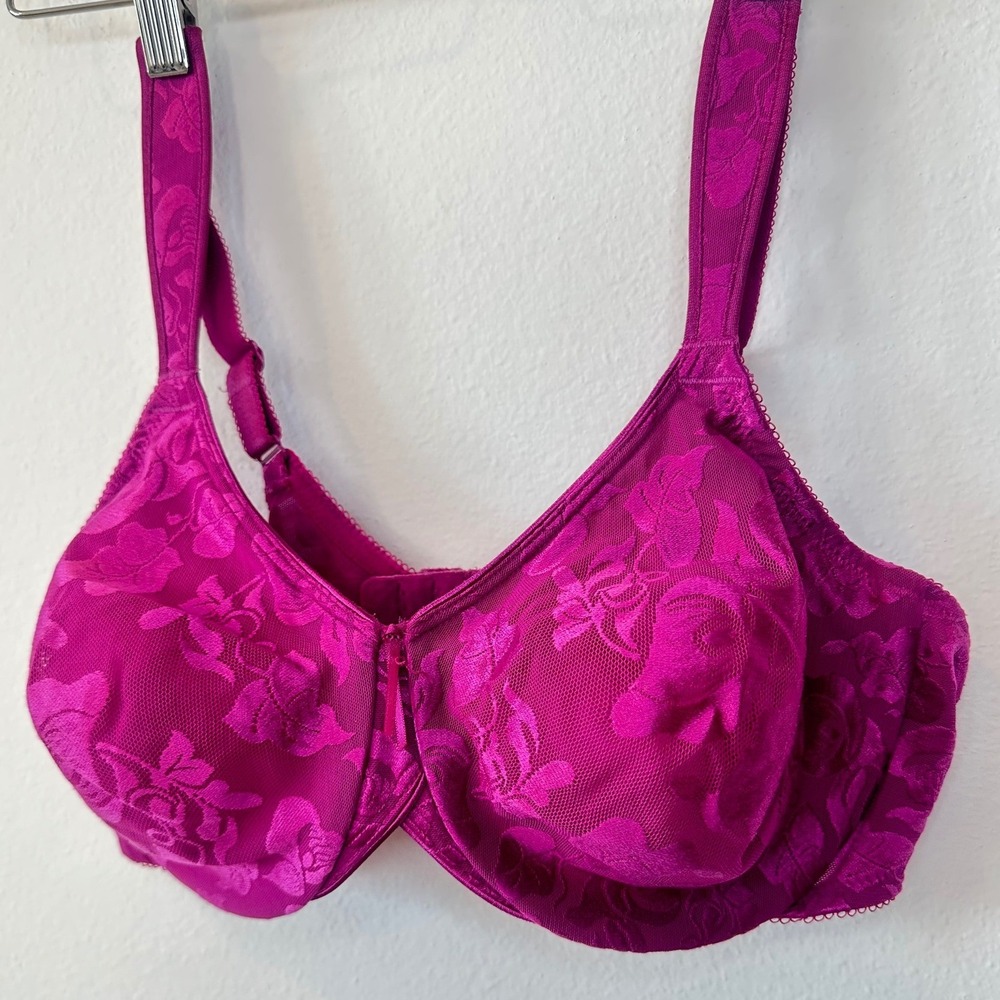 Wacoal Awareness Underwire Bra 85567 Magenta Pink Floral Lace 40D